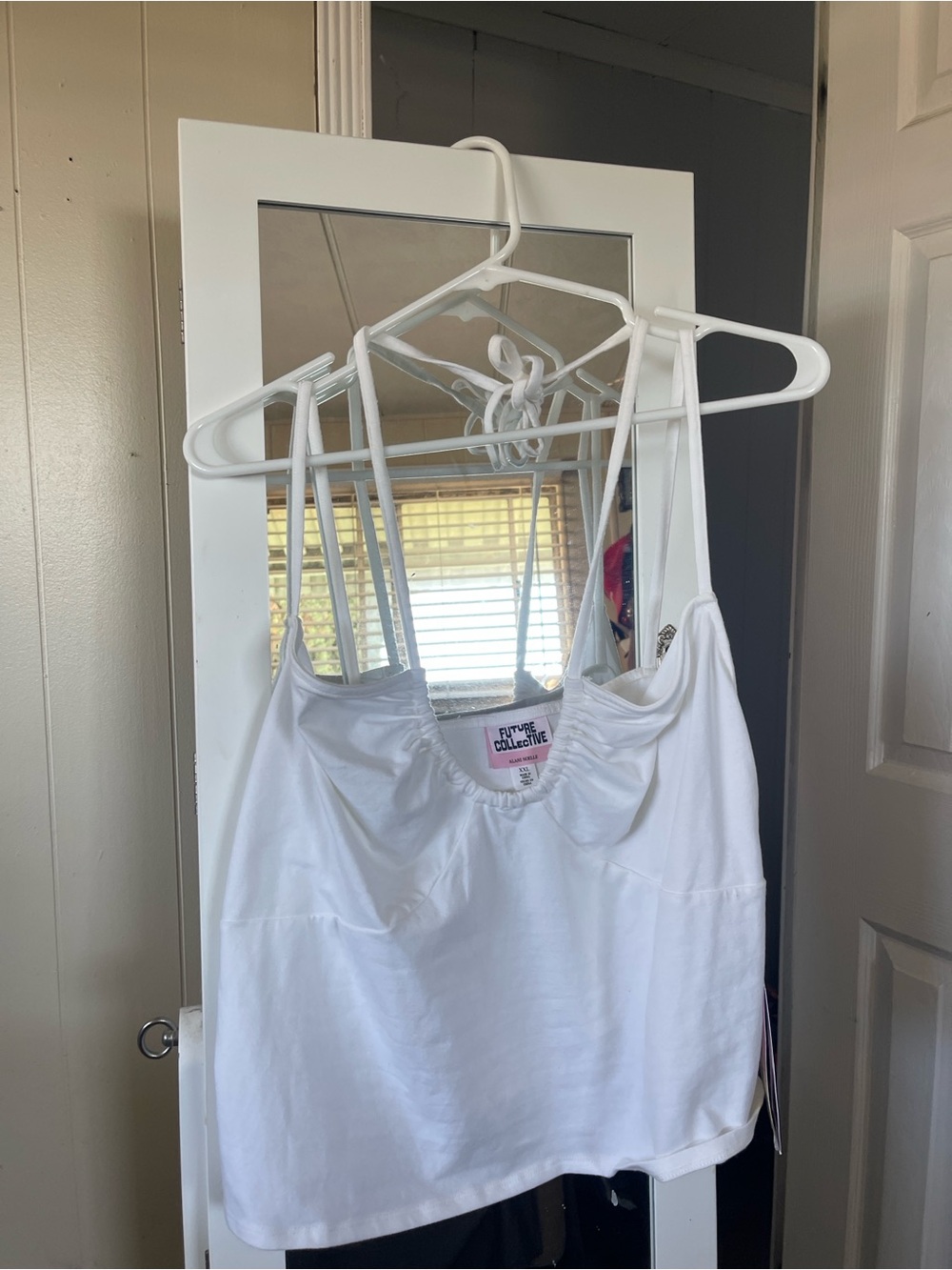 FUTURE COLLECTIVE White Women's Strappy Cami Tank